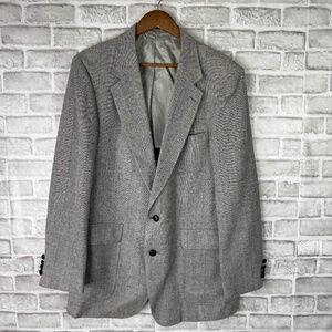 Arnold Palmer Vintage Light Gray Wool Tweed Blazer Suit Jacket Mens 42L
